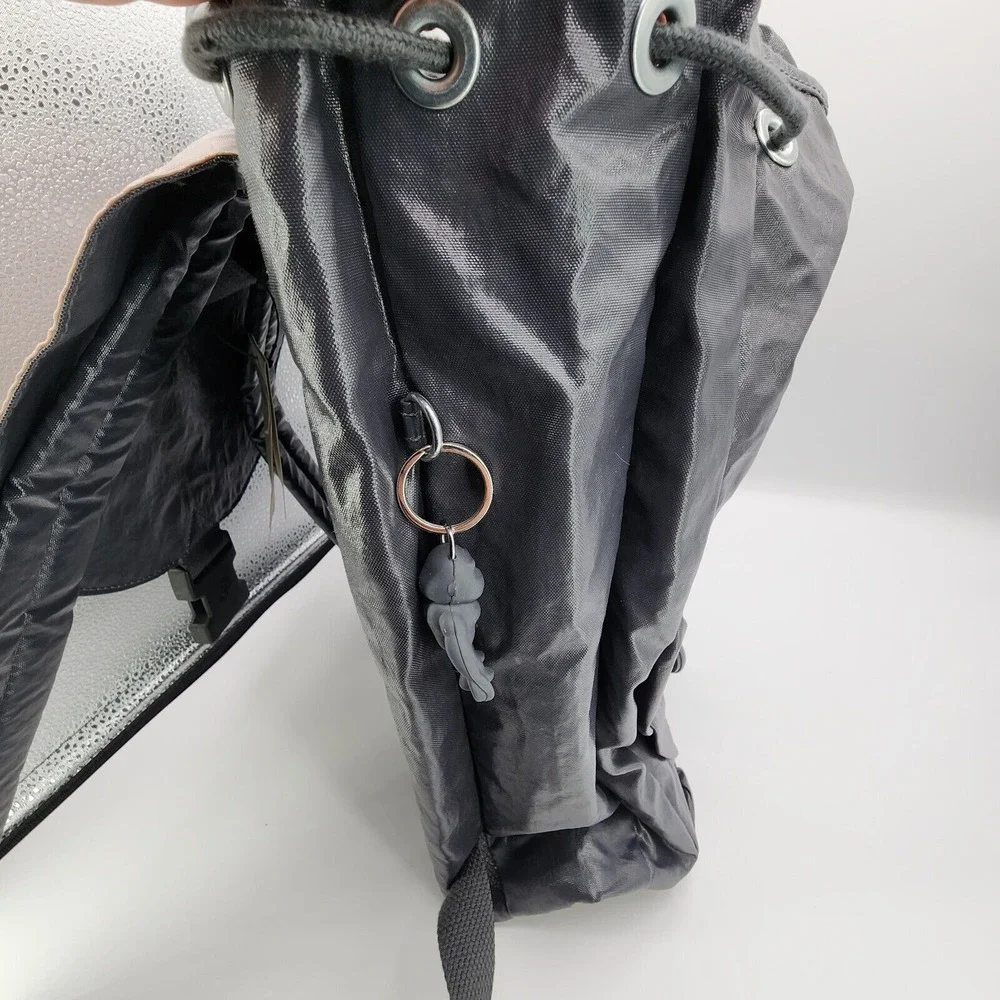 Kipling Black Lightweight Nylon Flap Backpack~NWT